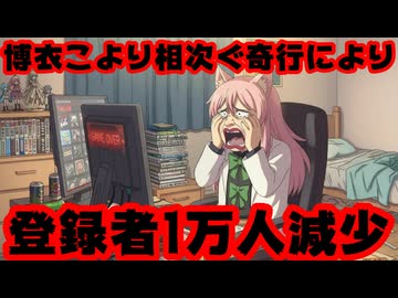 博衣こより、登録者数1万人減少！相次ぐ奇行の影響か？【ホロライブ/カバー株式会社/VTuber】