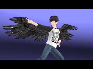 【MMDアクセサリ配布あり】改変物理入り翼モデル　AL・色変えモーフ付き
