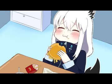 フブさんの自由すぎるチーズバーガーの食べ方【ホロライブ手描き切り抜き/白上フブキ】