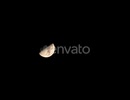 Time lapse of moon at night with a copy space. Half moon with detail surface.