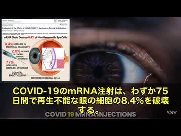 衝撃‼️　たった75日で目の細胞が壊れるワクチン被害が、専門家によって暴露された　今回は疫学者ニコラス・フルシャー氏が、ファイザーのmRNAワクチンが眼球に与える深刻な影響を、恐ろしいデータで示した