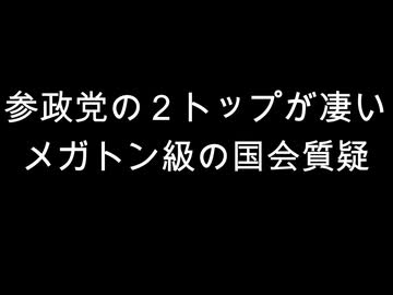 参政党の２トップが凄い　メガトン級の国会質疑