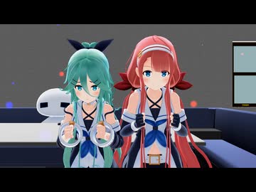 【ＭＭＤ艦これ】山風と江風がカラオケルームで「ポジティブ☆ダンスタイム」を踊ってた