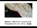 本当はオーツ麦トマトチーズしたかったが　やむなく食パンチーズトーストに　底辺飯