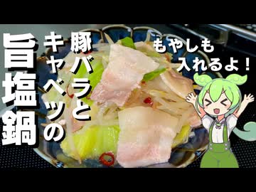 【煮込み５分！】豚バラとキャベツの塩鍋作ってみた【今日のおつまみ】