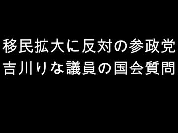 移民拡大に反対の参政党　吉川りな議員の国会質問