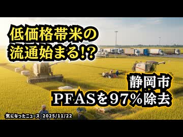 ◆低価格米支援：農水省が補正予算で「安い国産米」流通を後押しへ◆PFASを97％除去 ～ 静岡市が世界初の新技術を発表