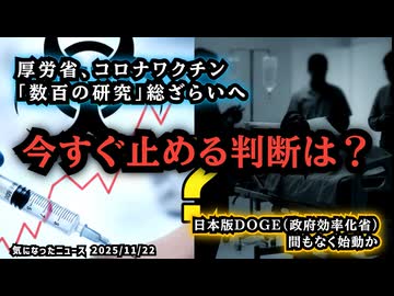 ◆今すぐ止める判断は？厚労省コロナワクチン「数百の研究」を総ざらいへ。超過死亡の真相と村上名誉教授の提言◆日本版DOGE（政府効率化省）本格始動か