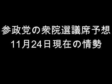 参政党の衆院選議席予想　11月24日現在の情勢