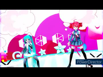 MMD、ちびテト、ちびミク、計2人と、ニコニコテレビ、計２台で、あっはっは笑