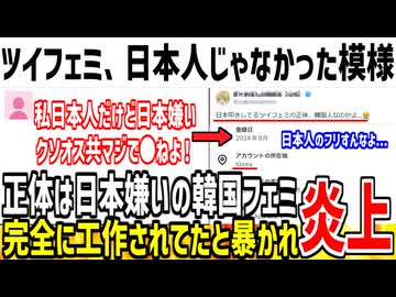 日本の男を叩きまくるフェミ、正体が韓国人だと暴かれてしまった模様...