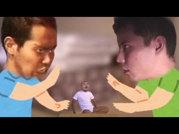 トントン相撲で押し付け合いにされるMUR