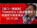 【原口一博議員】『IHR改定なら国会を通せ！』衆議院外務委員会(25.11.28)