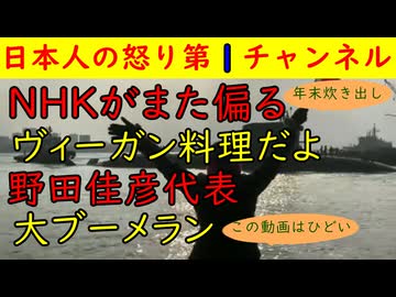 【NHKがまた偏る】ニューヨークの年末炊き出しで「ビーガン料理にだれも文句を言っていない」【野田佳彦立憲民主党代表】「４５議席減と言って・・・ました」とテヘペロ