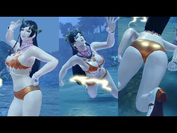 【MHR:SB リョナ】オレンジ水着(接写版) 麻痺 密林夜