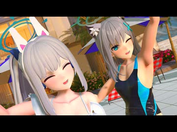 【MMD】ミヤコ &amp; シロコ でキスキツネ【紳士向け】