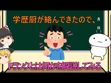 【ゆっくり解説】学歴厨が絡んできたので、Fランクとは何かを解説してみる