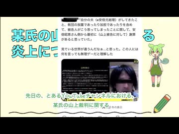 某氏の山上裁判に関する炎上について