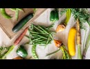 Vegetables and fruits laid on top of a bag.田中鉄也　オンド.com