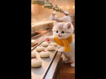 子猫のユキが手形をPON！