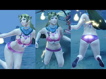 【MHR:SB リョナ】ピンク水着(接写版) 麻痺 ヒノエボイス 密林夜