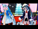 MMD、ミク、計2人、で、wham！-Lastchristmas