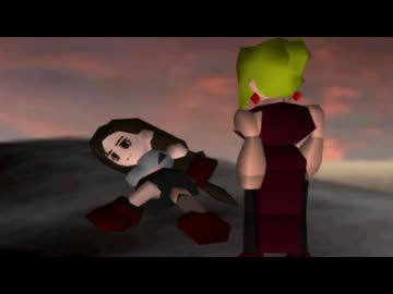 FF7　ビンタ合戦に敗北したティファをズームアップ→スロー再生
