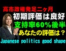 高市政権の支持率は60%台後半。政権発足二ヶ月。政策の初期評価について解説【日本の政治】