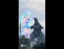 sora作成 巨大v-tuberが怪獣と遊ぶ