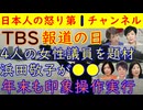 【TBS報道の日】高市早苗、上川陽子、野田聖子、小池百合子を出して高市下げとジェンダー平等「浜田敬子はワイプでアピール」そこまでやるかTBS #TBS #報道の日