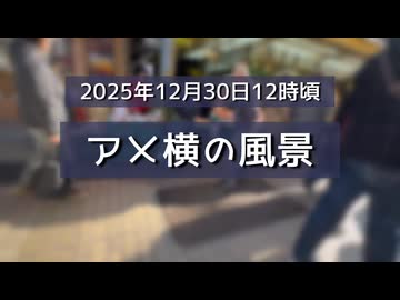 【ローカロリー動画】2025/12/30 アメ横風景垂れ流しレポート
