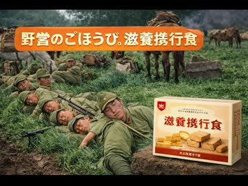 【昭和風CM】内地からの差し入れ「滋養携行食」—野営のごほうび