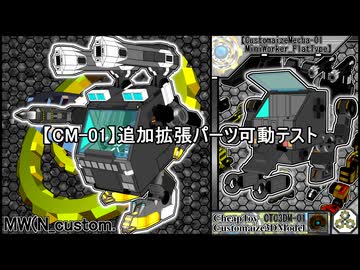 自作オリジナル3Dモデル【CM-01・MiniWorker】追加拡張パーツ可動テスト