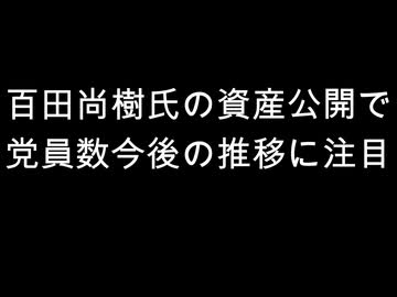 百田尚樹氏の資産公開で　党員数今後の推移に注目
