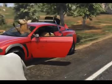 ホモと見る鹿に変装して車を奪うGTAオンラインのチーター