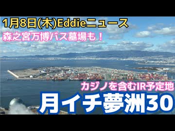 夢洲探訪㉚　更に増えるクレーンはまだまだ地盤改良工事　森之宮に100台以上？万博電気バス墓場あり