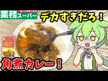 【ずんだもん解説】角煮のサイズがおかしい！業務スーパーの角煮カレーを食べるのだ！【四国めたん解説】