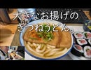 大きなお揚げのきつねうどん。