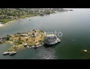 Aerial View of Lake Island with Ancient Ruins