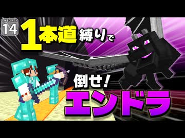 【一本道生活 #14】幅１マスの１本道でマイクラをクリアできるのか？【マイクラ】【Minecraft】【ゆっくり実況】