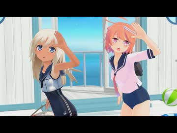 【MMD艦これ】南国でろーちゃんとごーやちゃんが「自己愛性カワイズム」を踊ったよ