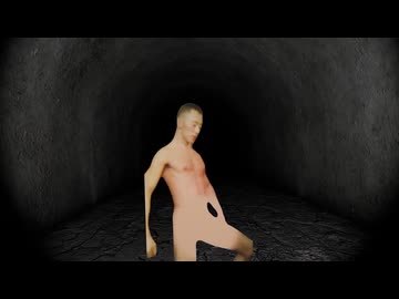 廃トンネルでチ○ポコダンスを踊るオナアキ.Blender