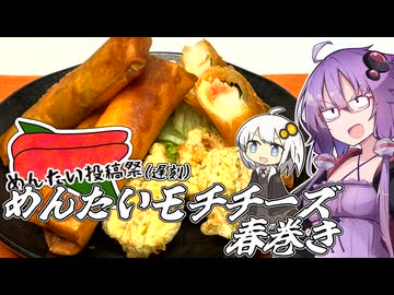 【めんたい投稿祭遅刻組】めんたい餅チーズ春巻き！【今日のご飯に恋するふたり】