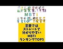 【MBTI】恋愛ではストレートで分かりやすいMBTIランキングTOP5 #mbti #恋愛 #16タイプ性格診断 #16タイプ