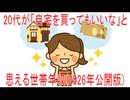 【動画News】20代が「自宅を買ってもいいな」と思える世帯年収(2026年公開版)(2026/01/24)