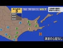 ⚠2026年1月15日7時13分ごろ　釧路沖地震　M5.7　30km　最大震度3　北海道根室市　厚岸町　標津町