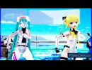 MMD、ミクさん、マリーさん、計2人、で、ヒーローボット