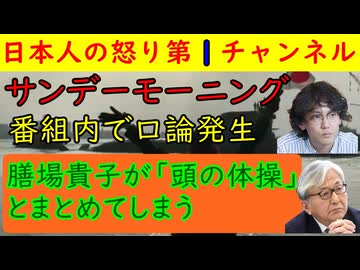 【サンデーモーニング】番組内で口論が発生するレア放送となり藪中と斎藤がヒートアップするも膳場貴子が「頭の体操ですね」と意味不明な〆をしてしまい安全保障に関して無知なことをさらけ出してしまう