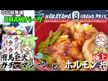 中山競馬場 期間限定エリア UMAMIパーク 有馬巨大ガチャマシーンと極上ホルモン丼 ガチャは回す時が一番楽しい