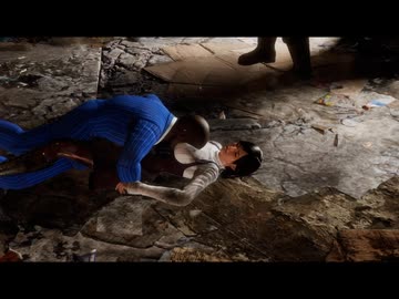 DOA6 倒される こころ　黒タイツ